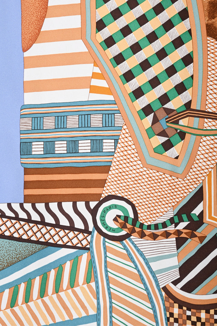Hermes La Selle Imaginaire Silk Scarf