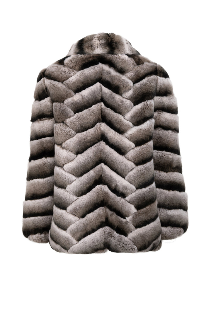 Pappas Furs Canada Size M Chinchilla Bomber Jacket