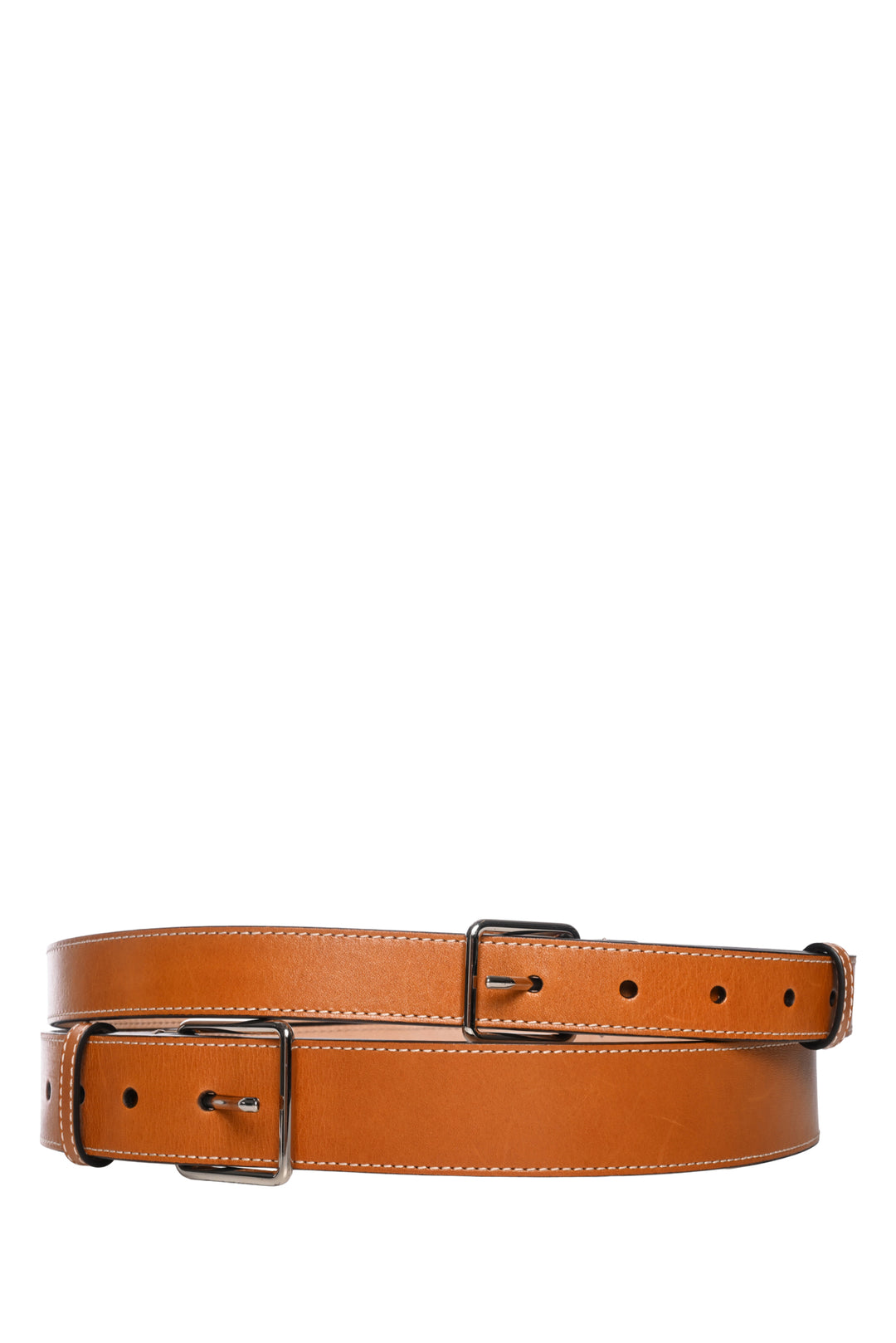 Alexander Mcqueen Size 32 Double Strap Leather Belt