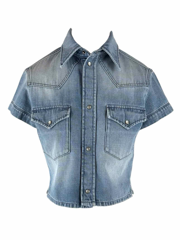 Saint Laurent Size XS Cropped Denim Shirt