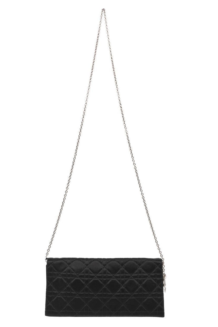 Dior Cannage Quilted Satin Chain Pochette Clutch