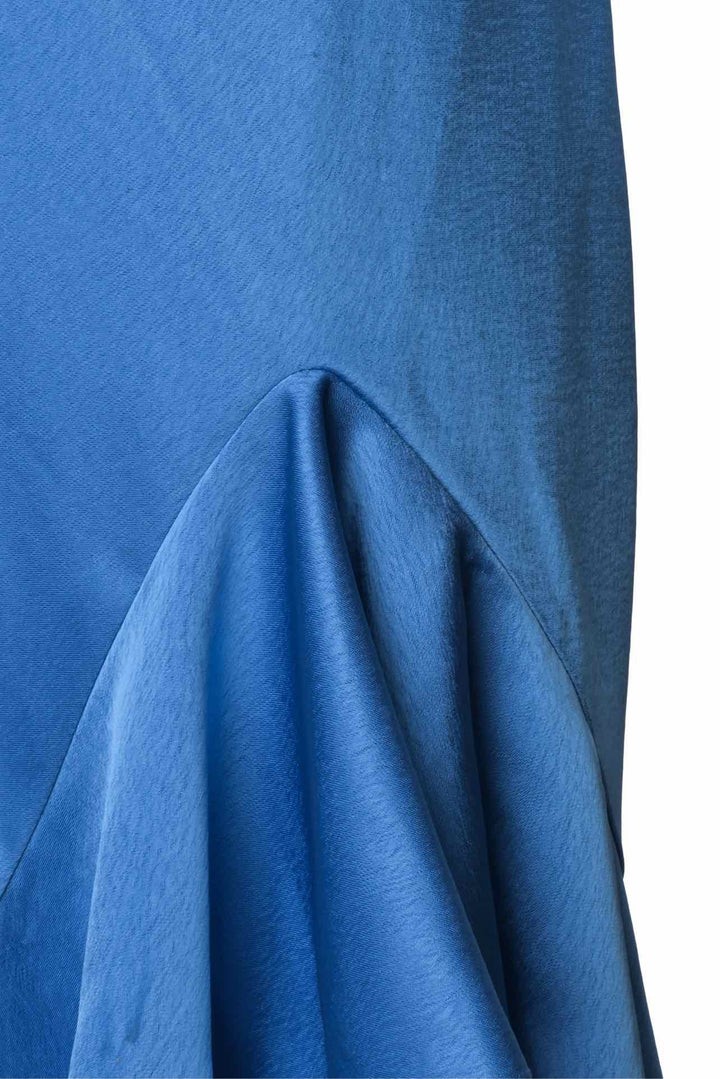 maje Size 42 Asymmetric Satin Effext Ruffle Dress