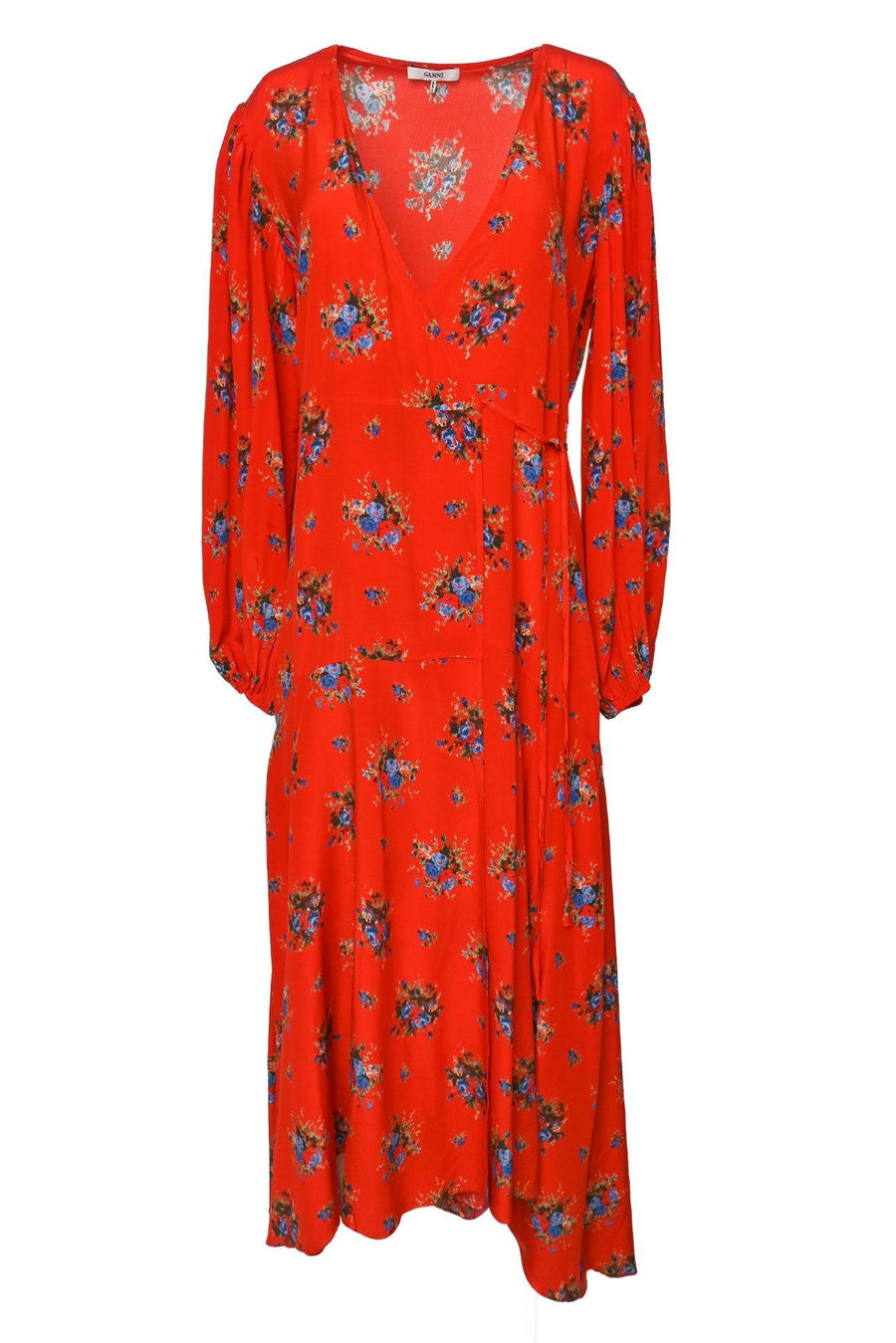 Ganni Size 38 Floral Wrap Maxi Dress - Luxury Used Designer Dresses - Turnabout Turnabout Luxury Resale Ganni Size 38 Floral Wrap Maxi Dress - Luxury Used Designer Dresses - Turnabout Turnabout Luxury Resale