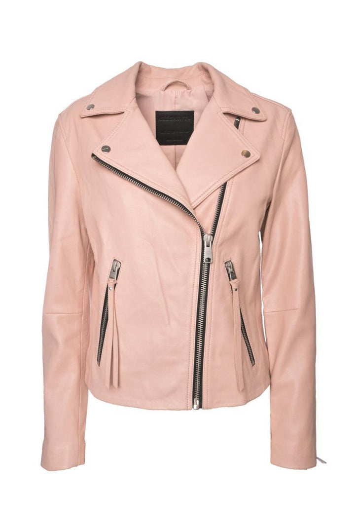 All Saints Size 8 Dalby Slim Fit Leather Biker Jacket