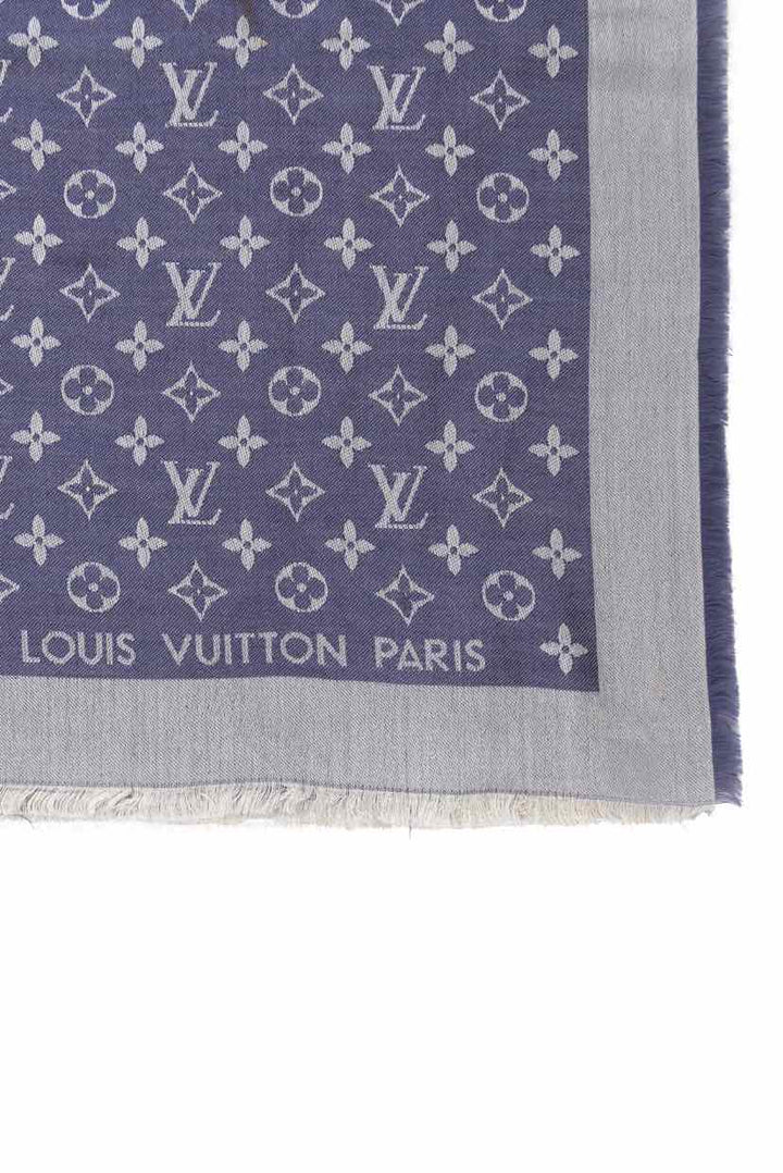 Louis Vuitton Monogram Frayed Silk Blend Scarf