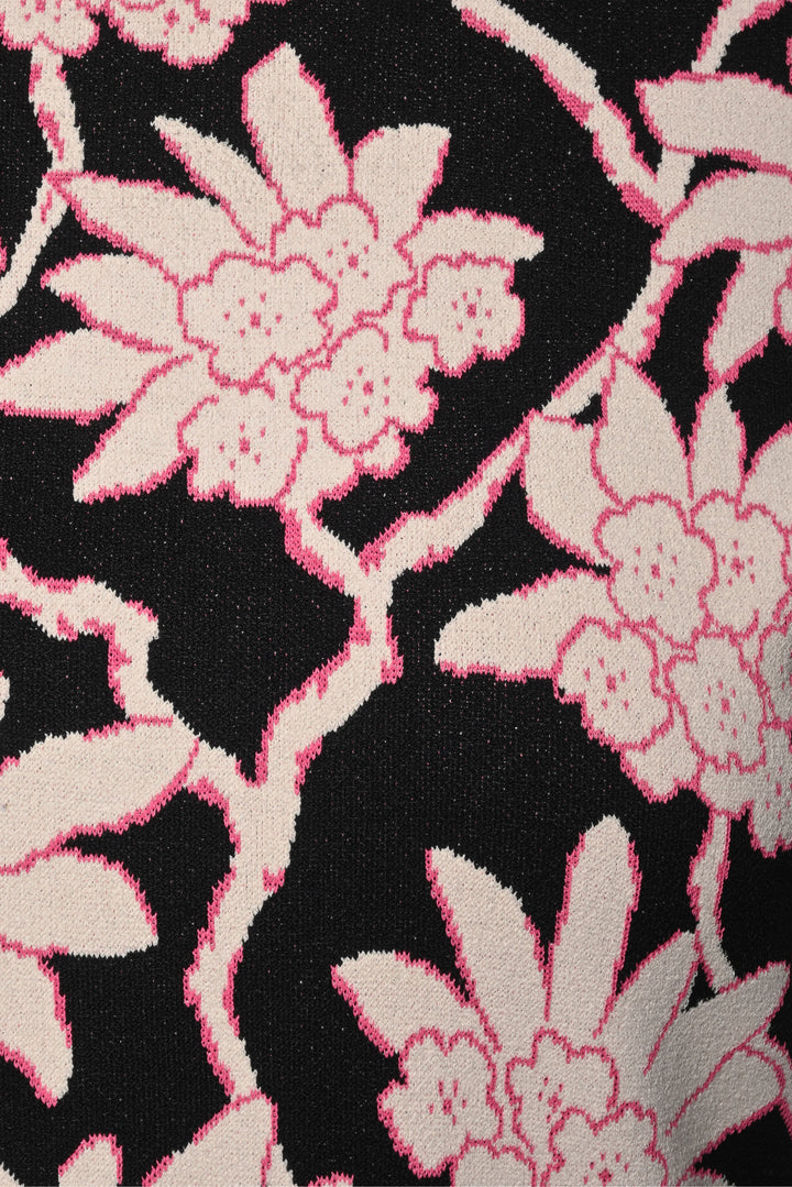 Valentino Size M Floral Knit Short Sleeve Mini Dress