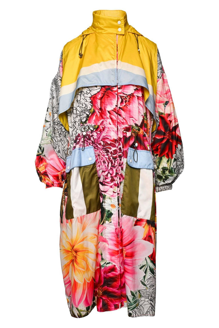 Mary Katrantzou Size M 2018 Floral Paint By Number Long Hooded Jacket