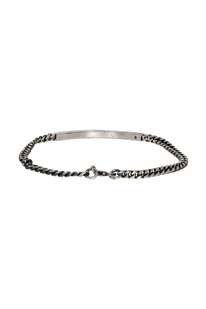 Bottega Veneta Size S Sterling Silver Chain ID Bracelet
