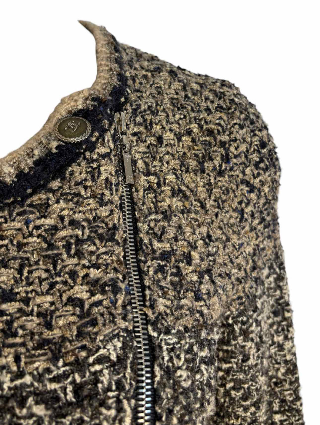 Chanel Size 38 Silk Blend  Knit Asymmetrical Zipper Cardigan