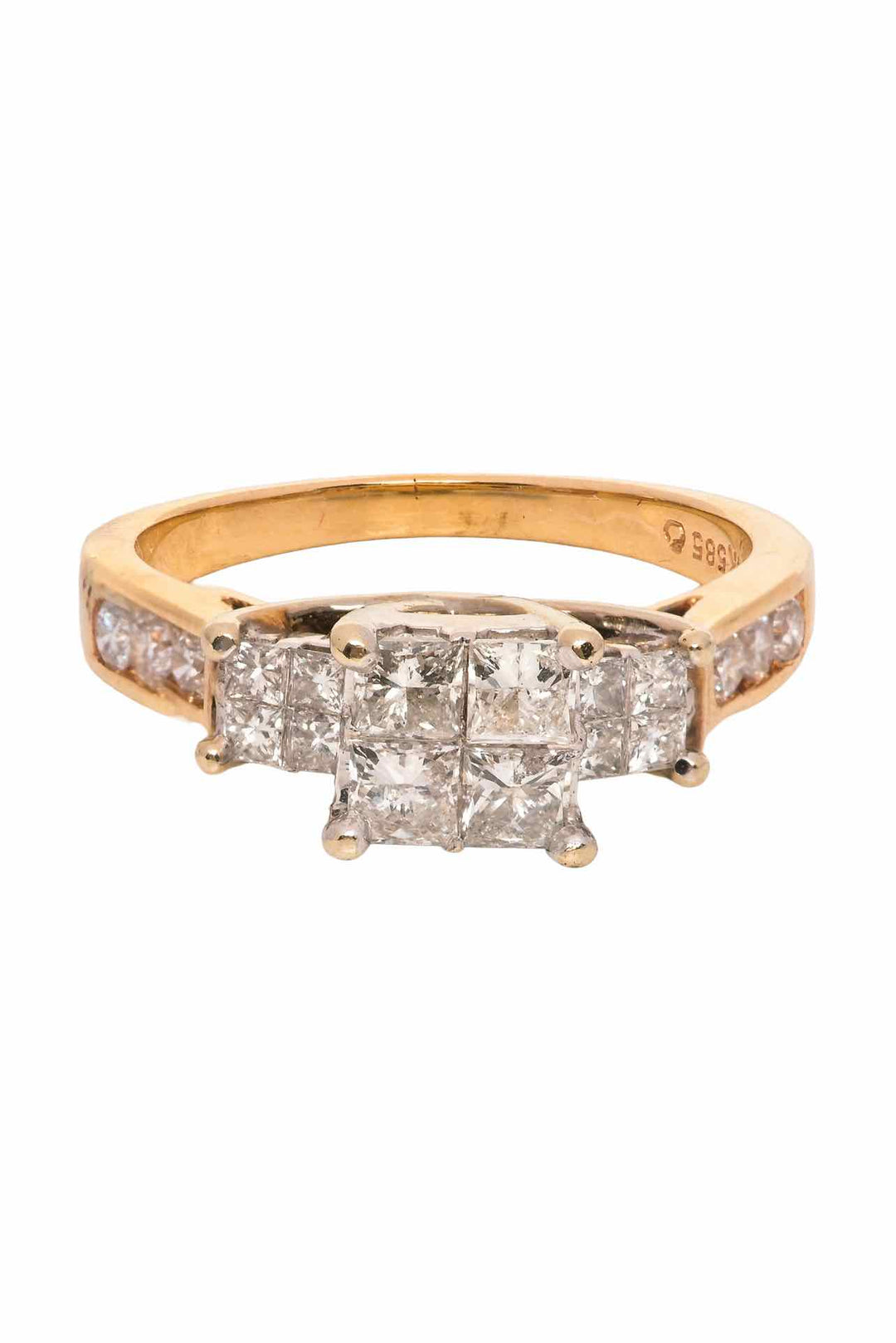 14K Yellow Gold & White Gold Diamond Size 6 Ring