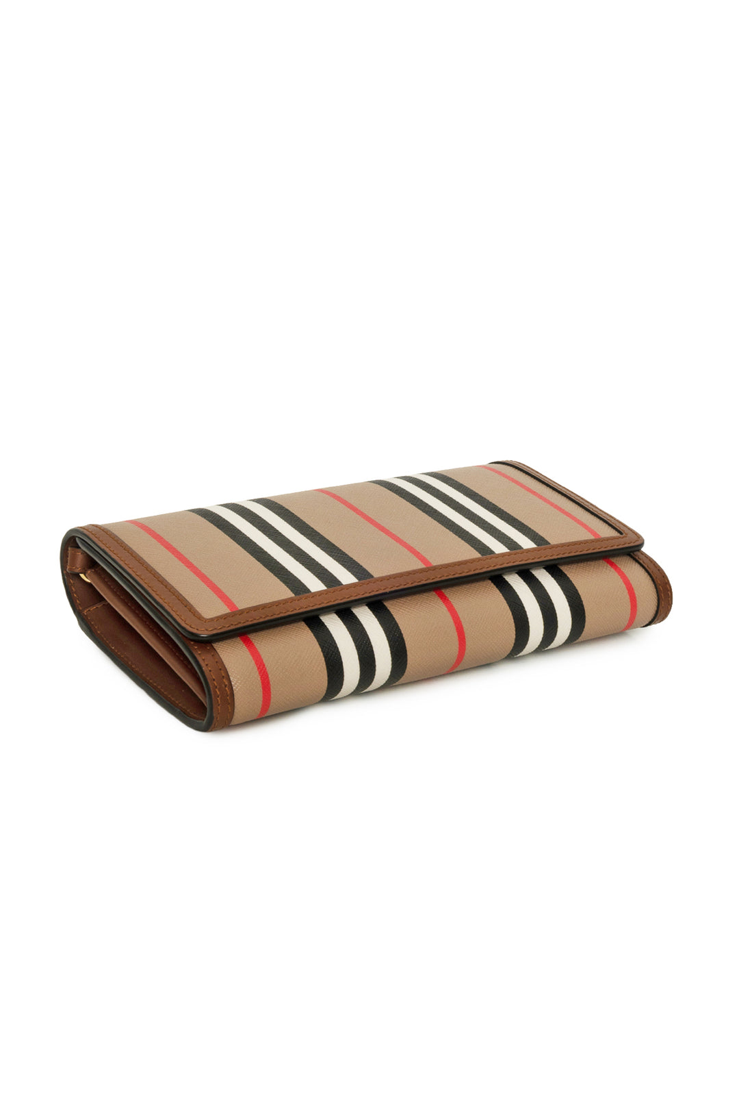 Burberry E-Canvas Icon Stripe Hannah Wallet With Detachable Strap