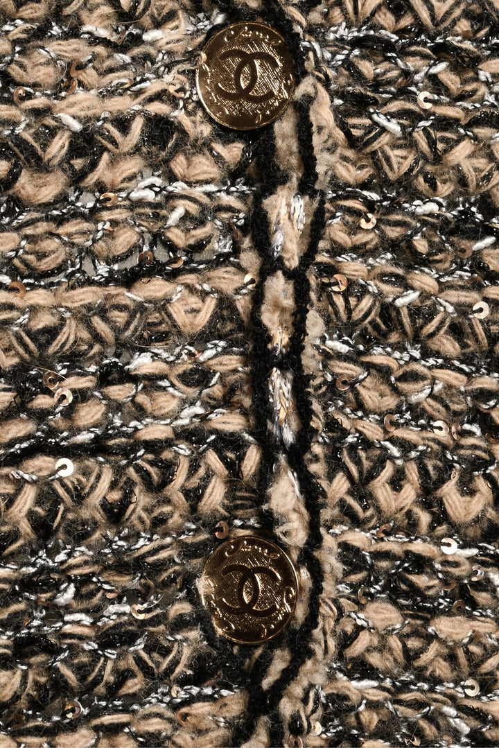 Chanel Size 42 Sequin Embellished Tweed Vest