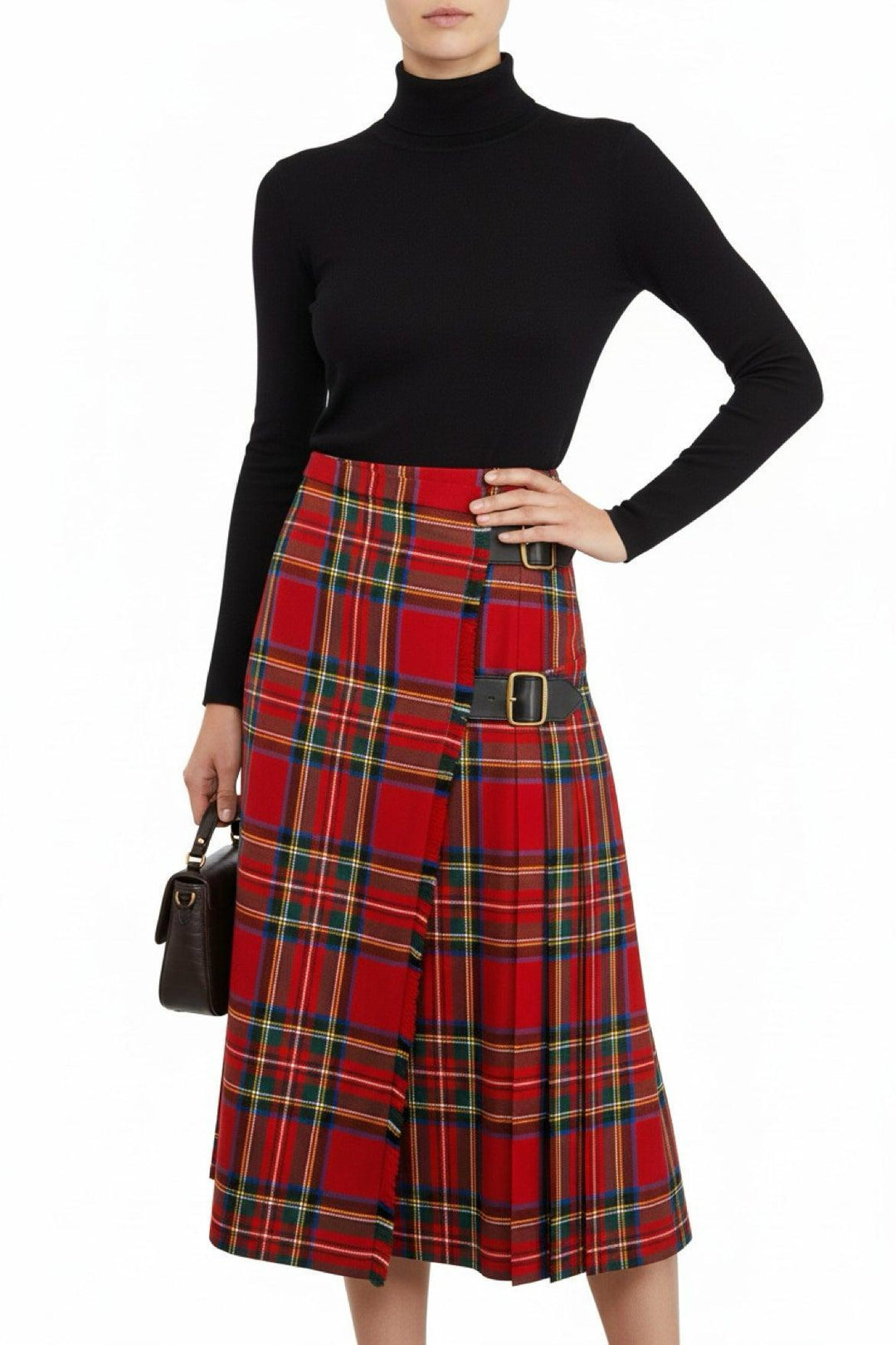 Burberry Size 8 Tartan Pleated Skirt