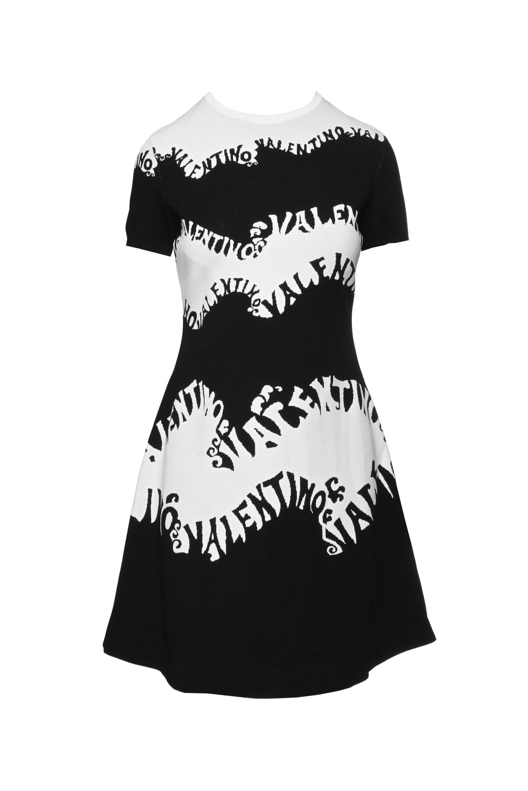 Valentino Size M Waves Intarsia Mini Dress