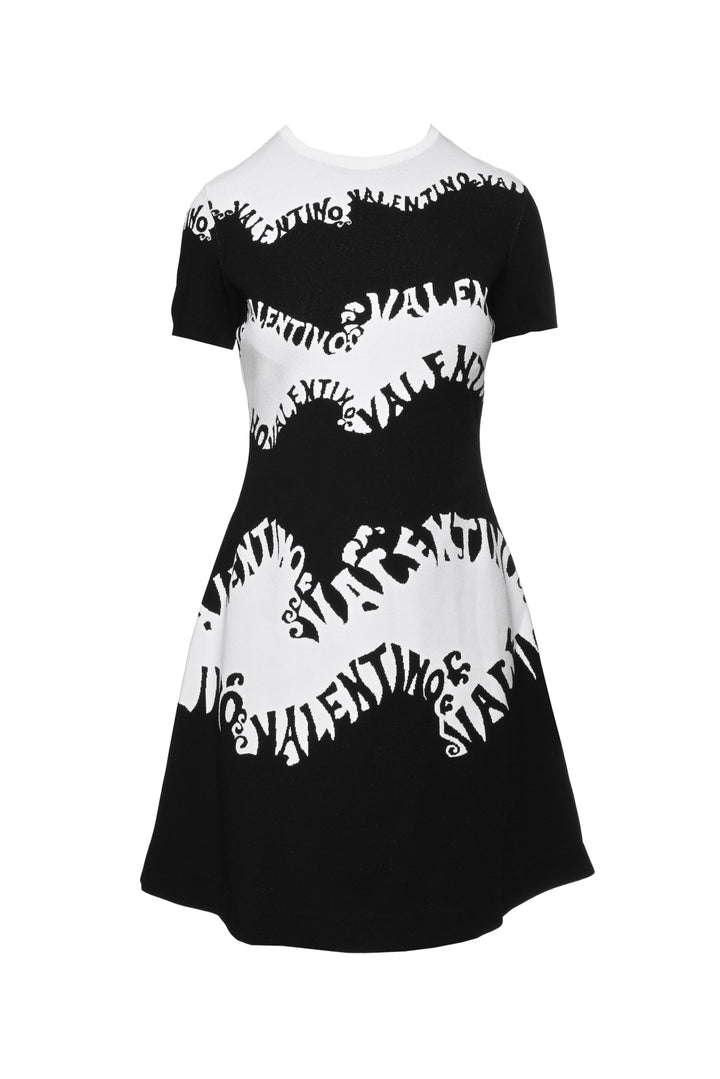 Valentino Size M Waves Intarsia Mini Dress