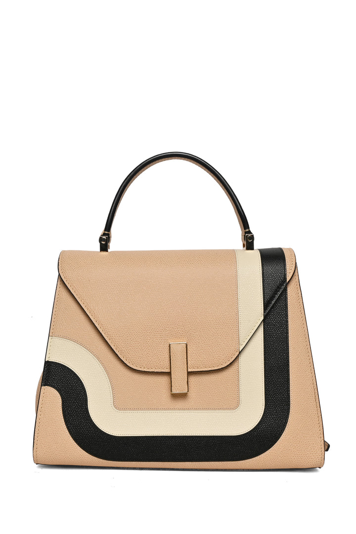Valextra Iside Medium Striped Top Handle Bag