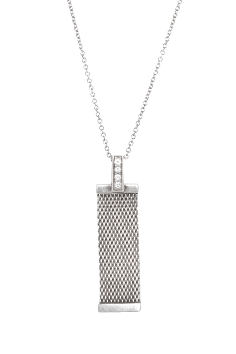 Tiffany & Co Sterling Silver Somerset Mesh Pendant Necklace