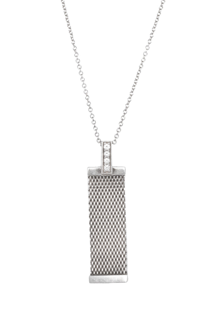 Tiffany & Co Sterling Silver Somerset Mesh Pendant Necklace