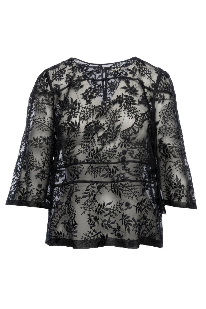 Dries Van Noten Size 40 Embroidered Silk Top