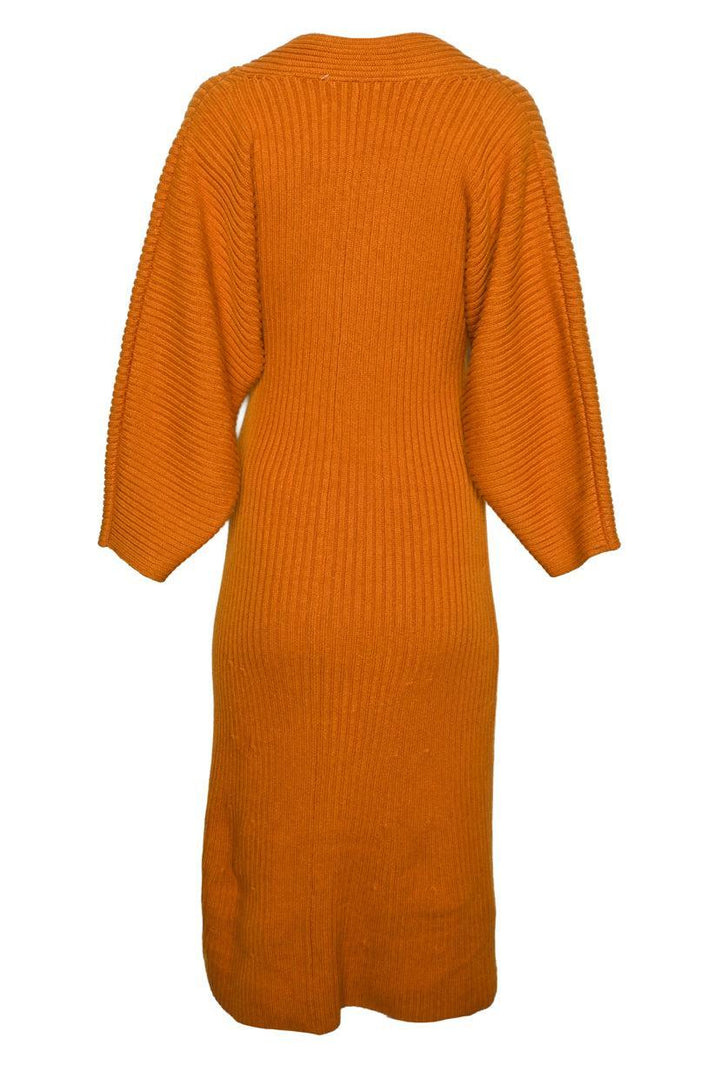 Mara Hoffman Size S Samira Organic Cotton Knit Long-Sleeve Midi Dress