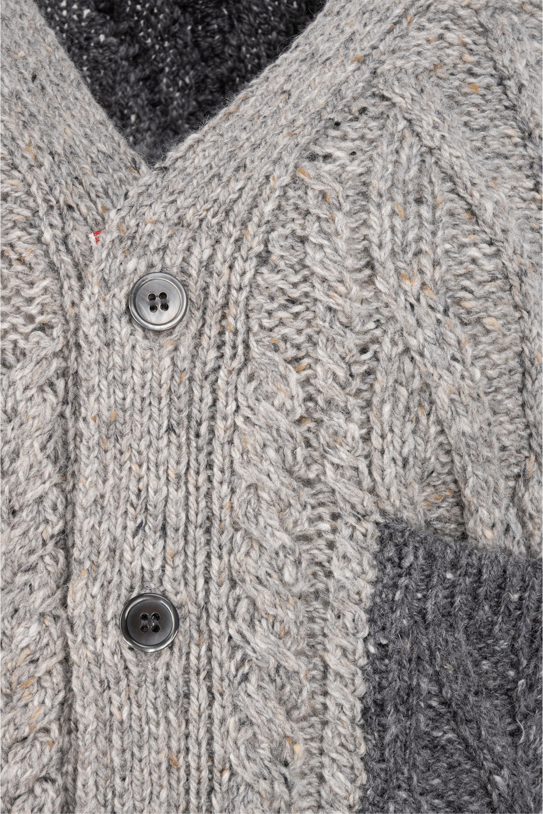 Thom Browne Size 1 Mohair & Wool Tweed Aran Cable Classic 4-Bar Cardigan