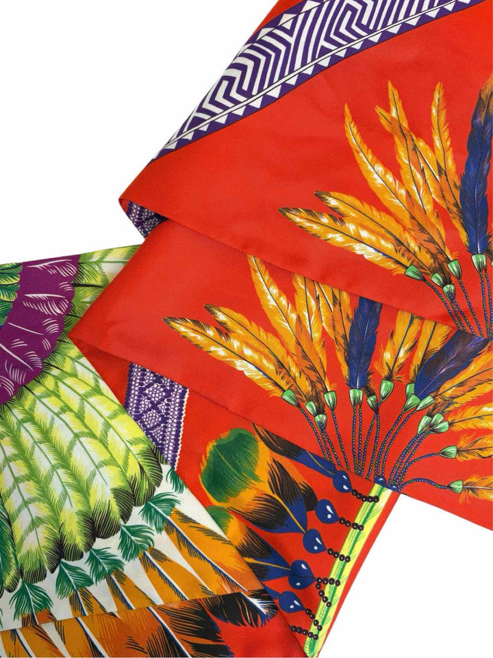 Hermes Size OS Brasil Maxi Silk Twilly Scarf