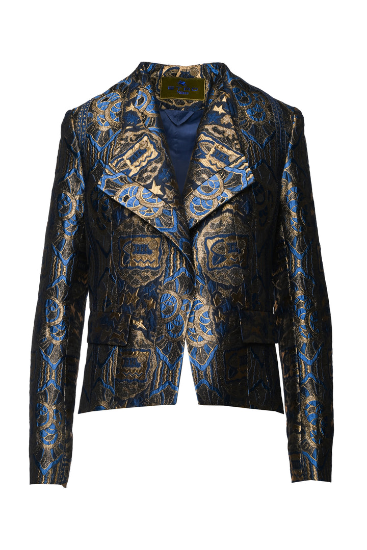 Etro Size 10 Lurex Embroidered Jacquard Jacket