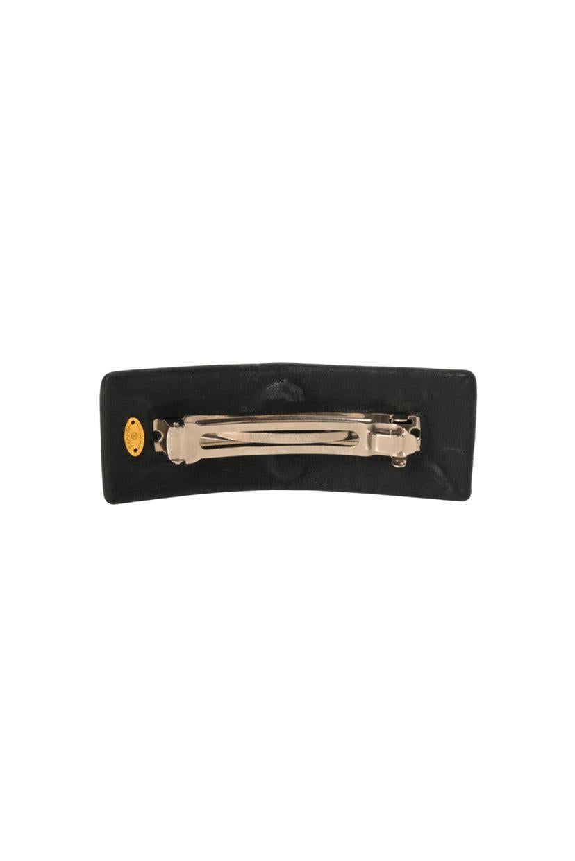 Chanel CC Logo Leather Hair Barrette