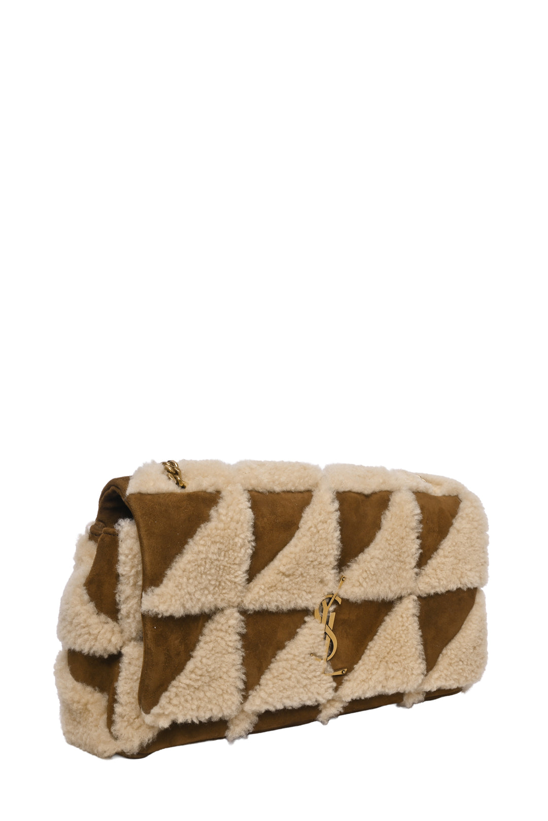 Saint Laurent 2022 Shearling Suede Patchwork Jamie Shoulder Bag