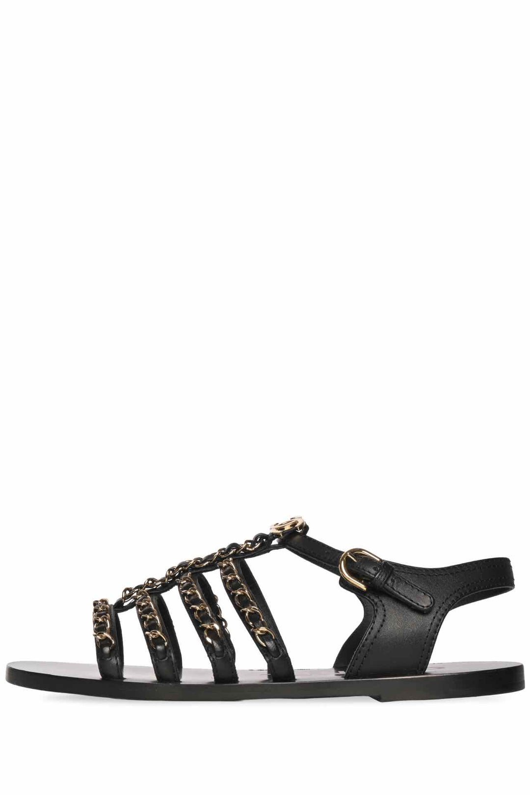 Chanel Size 36.5 Interlocking CC Logo Gladiator Sandals