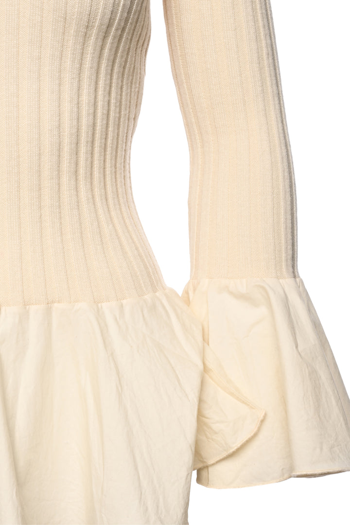 JW Anderson Size XS Ruffled Ribbed Knit Sweater