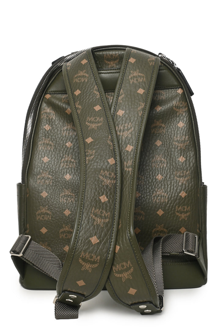 MCM Stark 40 Sea Turtle Green Visetos Canvas BackPack