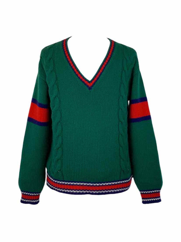 Gucci Size L Men's Cable Knit V-neck Sweater