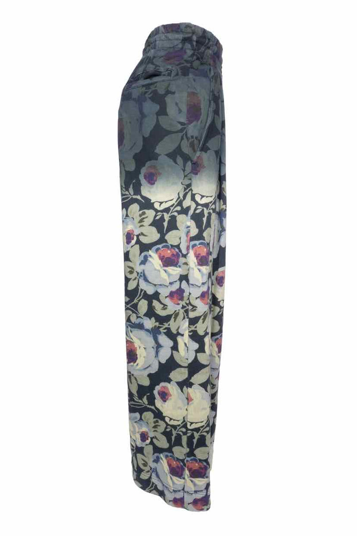 Dries Van Noten Size XS Dip Dyed Floral Print Cotton Wige Leg Pants