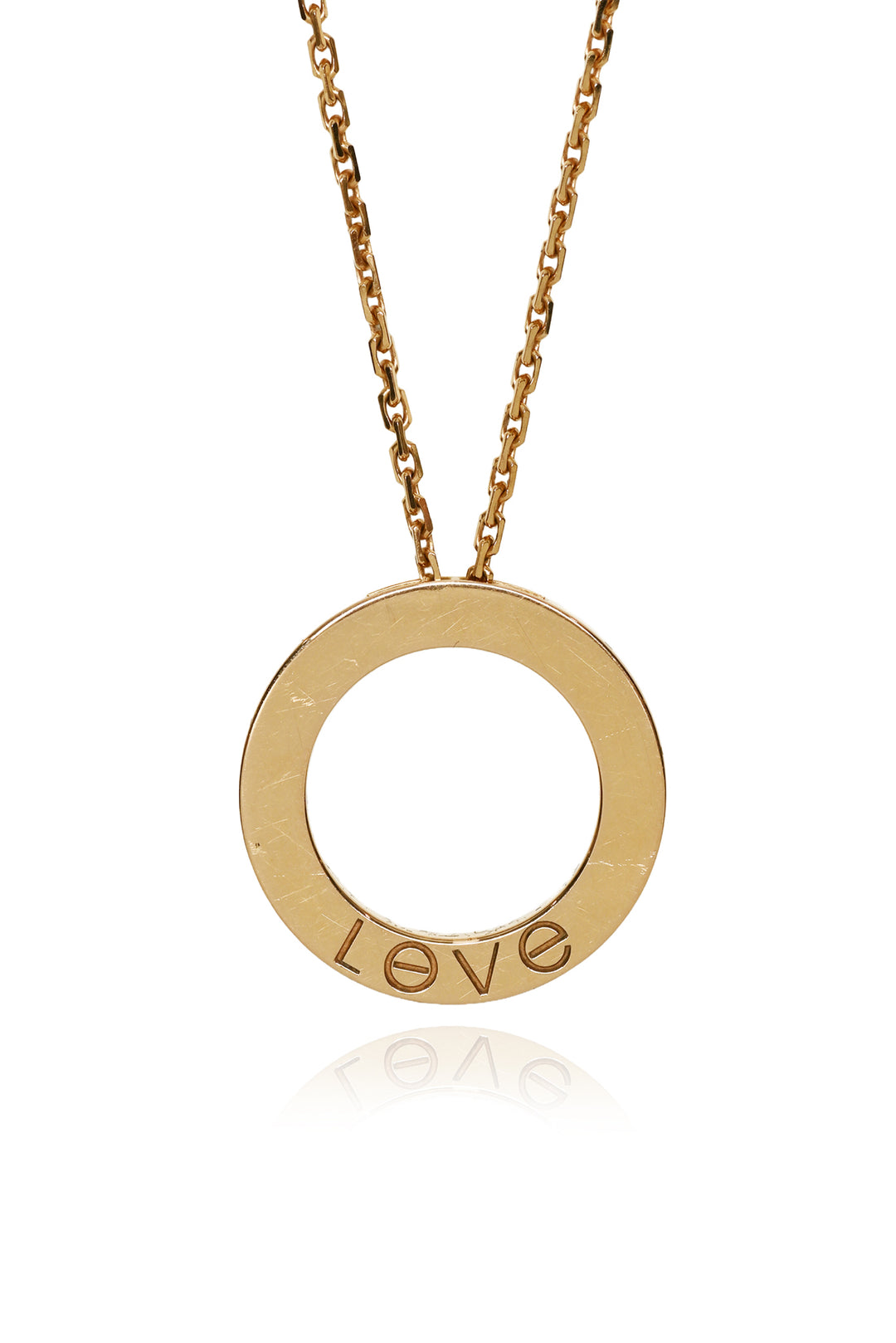 Cartier 18k Rose Gold Love Pendant 3 Diamond Necklace