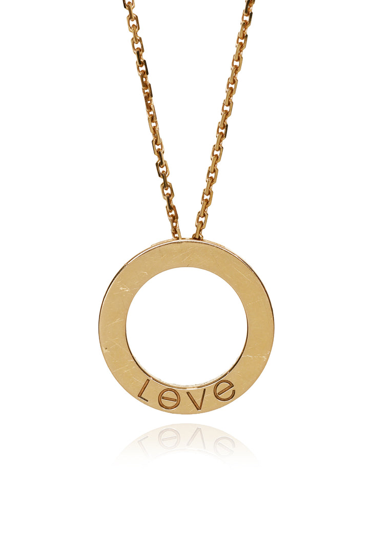 Cartier 18k Rose Gold Love Pendant 3 Diamond Necklace