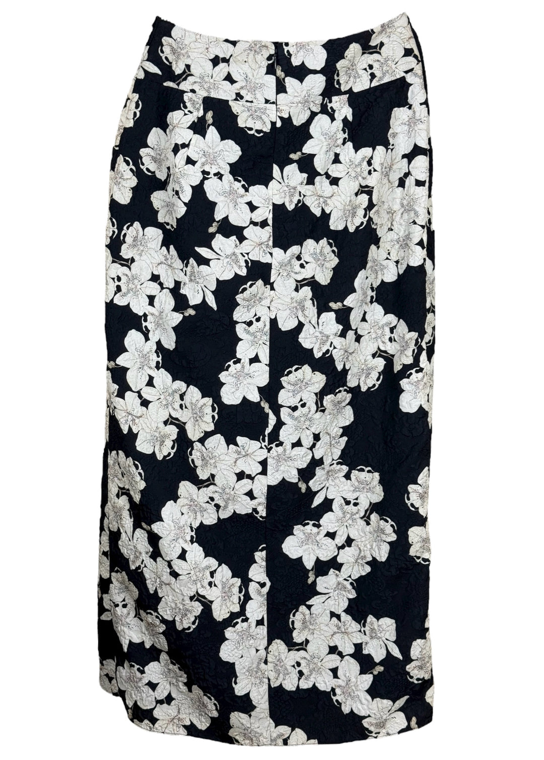 Erdem Size 4 Floral Jacquard Asymmetrical Midi Skirt