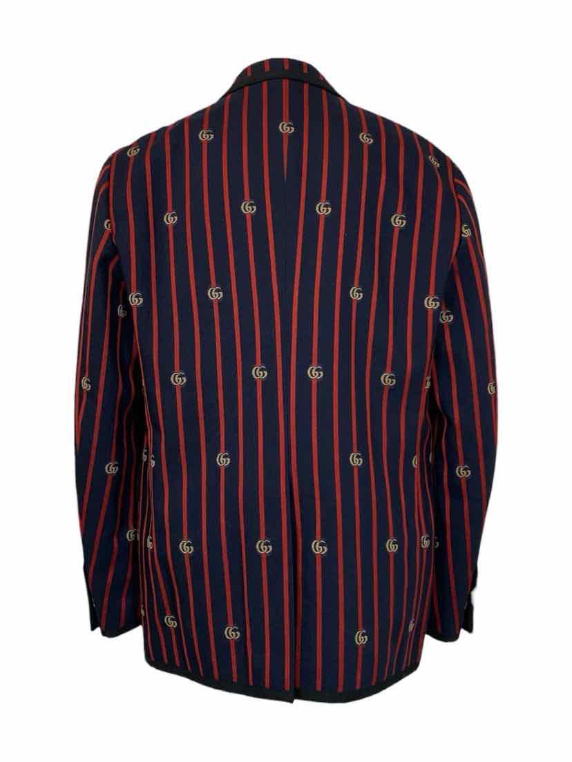 Gucci Size 42 Men's GG Striped Wool Blazer