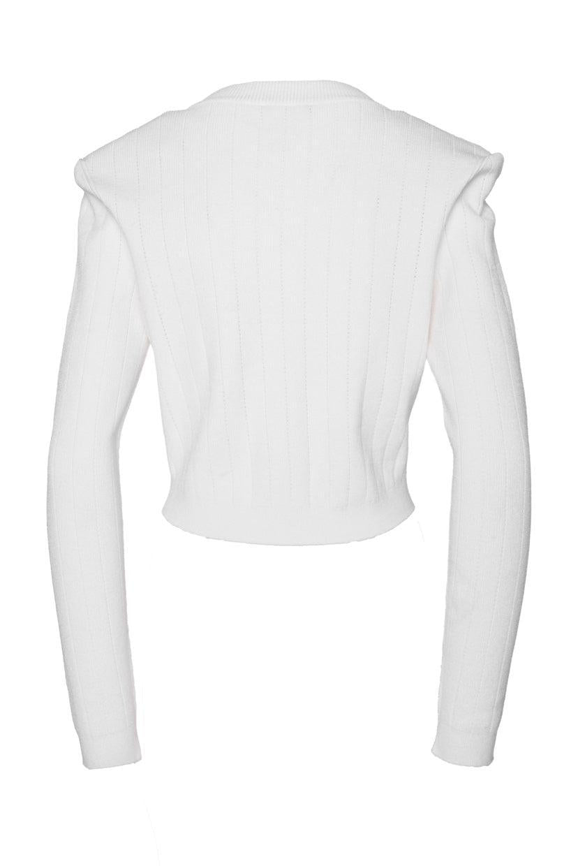 Balmain Size 42 Cropped Knit Cardigan