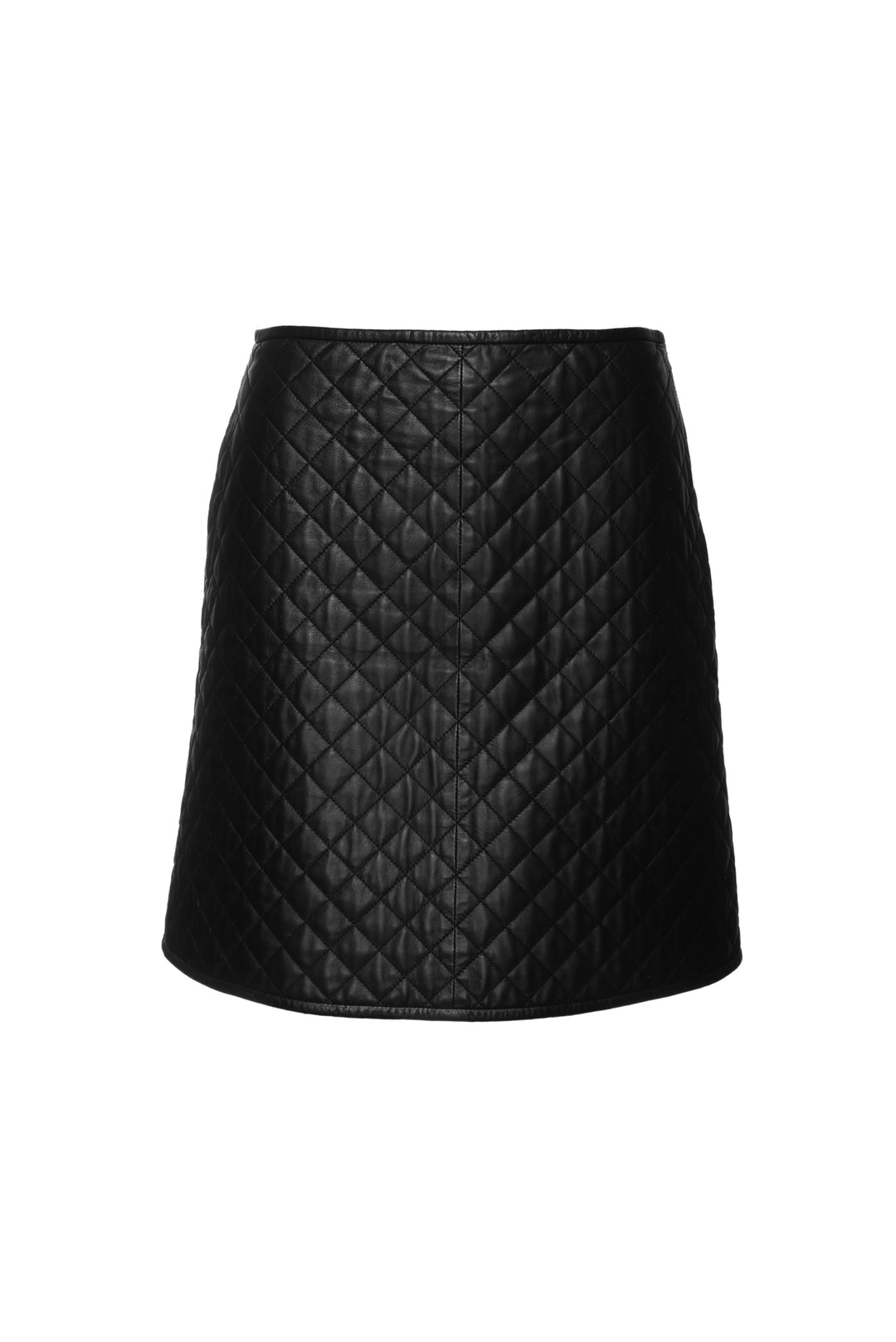 Weekend Max Mara Size 8 Leather Quilted Skirt