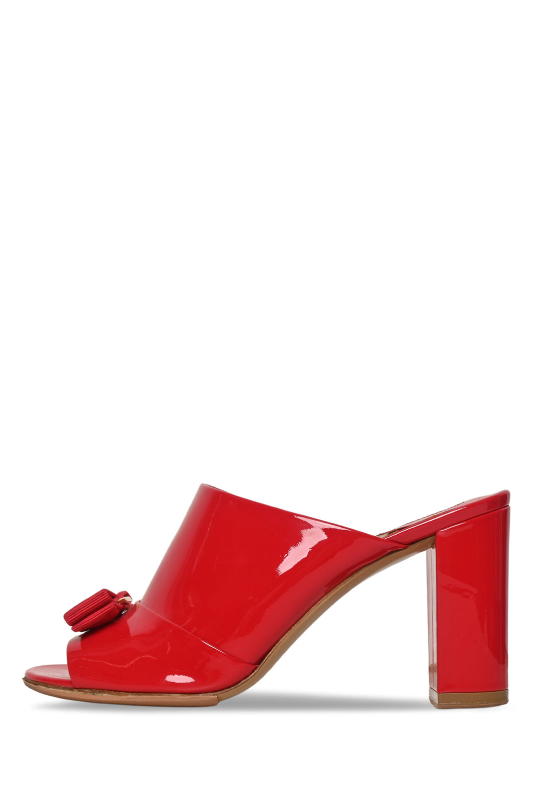 Ferragamo Size 8 Vara Bow Block Heel Mule Sandals