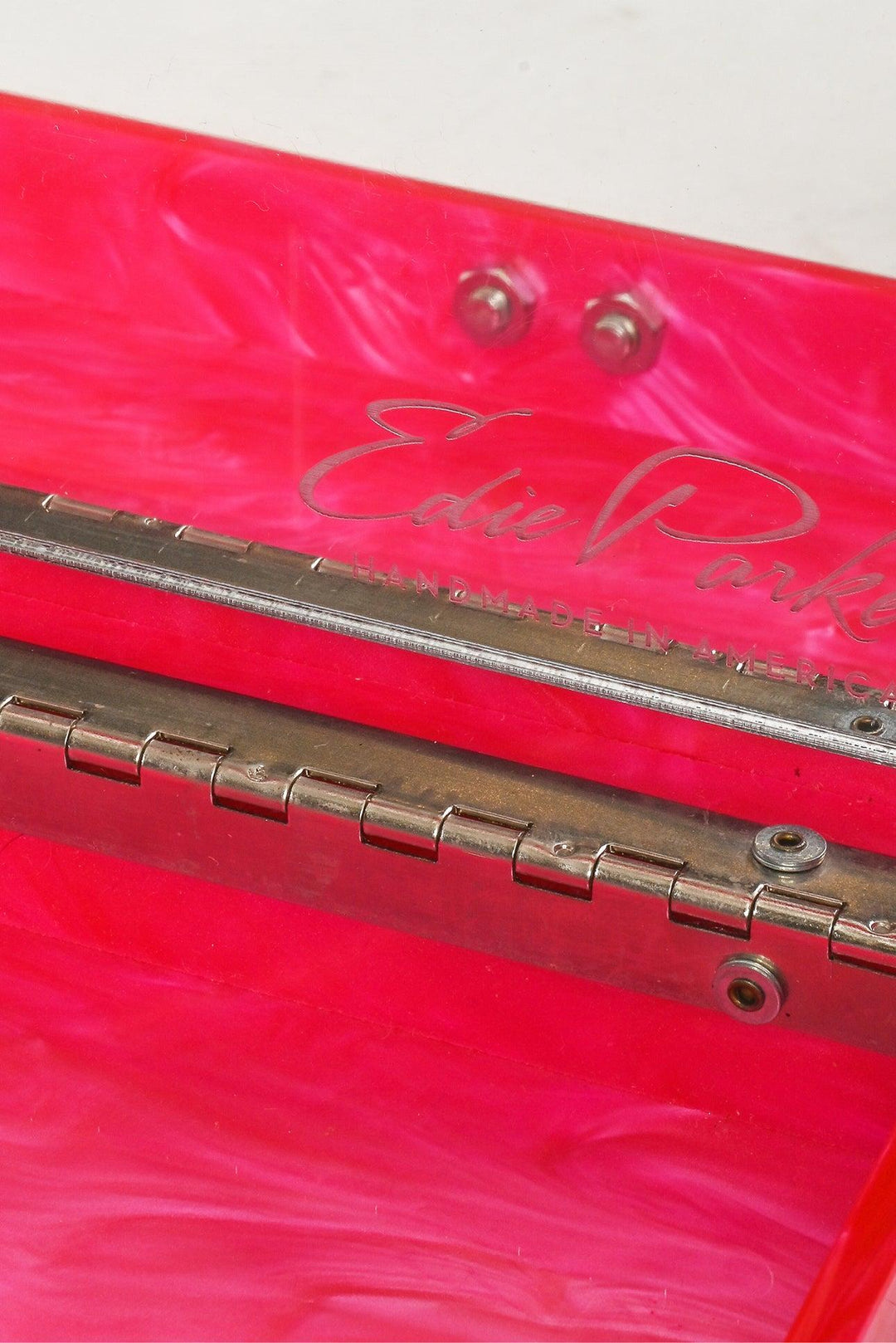 Edie Parker Pearlescent Acrylic Slim Jean Box Clutch