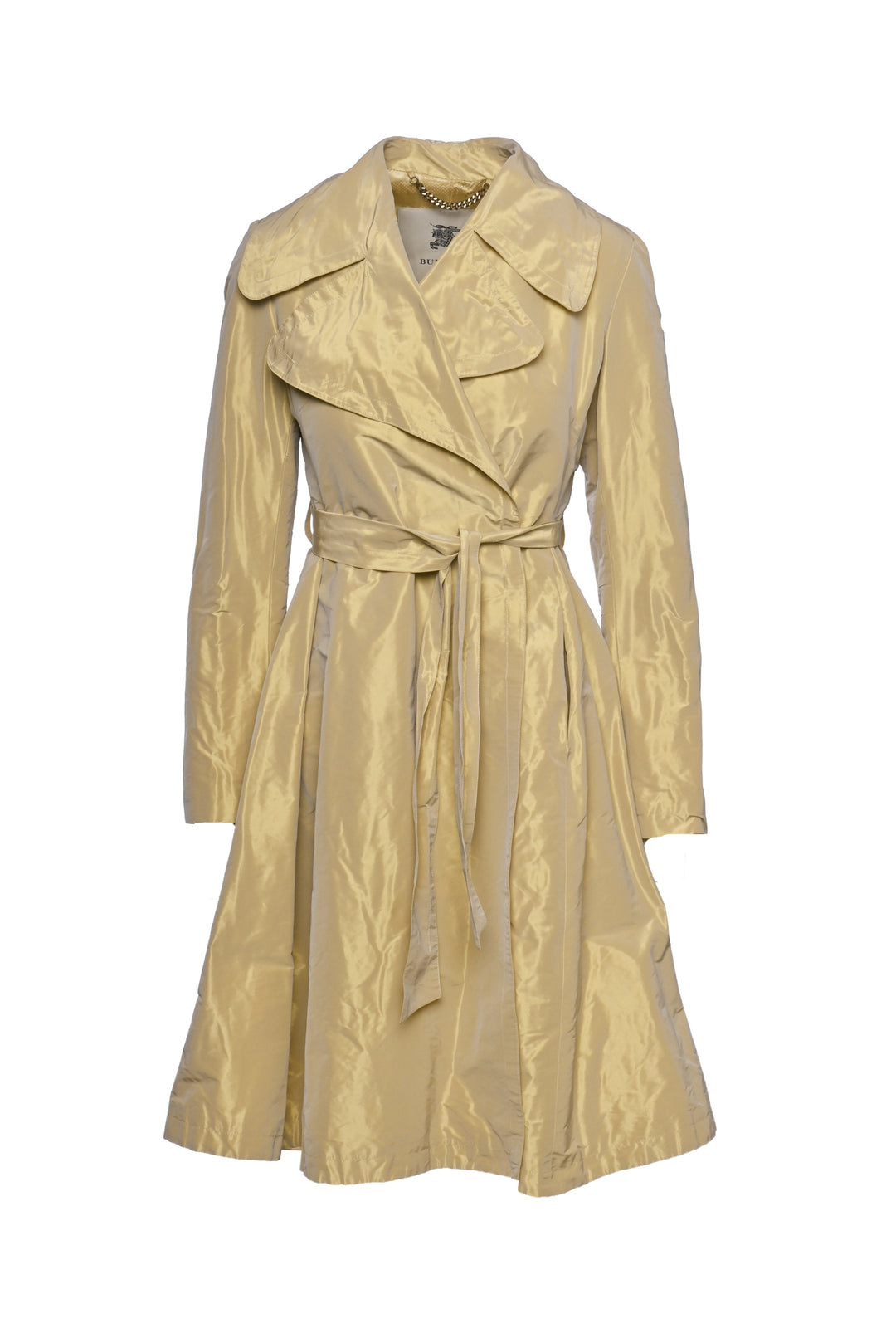 Burberry London Size 6 Metallic Pleated Trench Coat