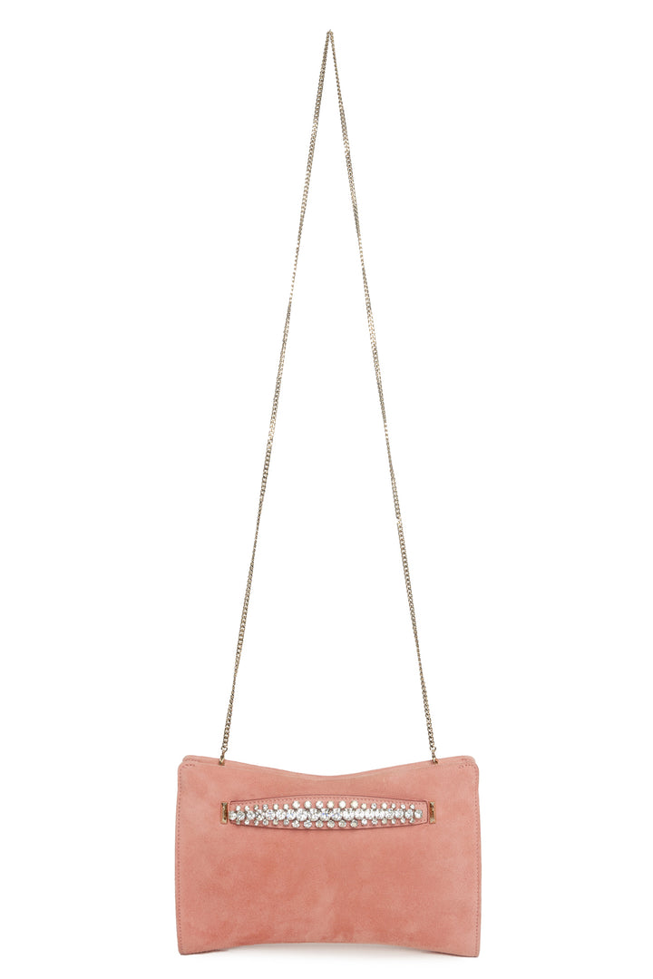 Jimmy Choo Crystal Embellished Suede Venus Clutch