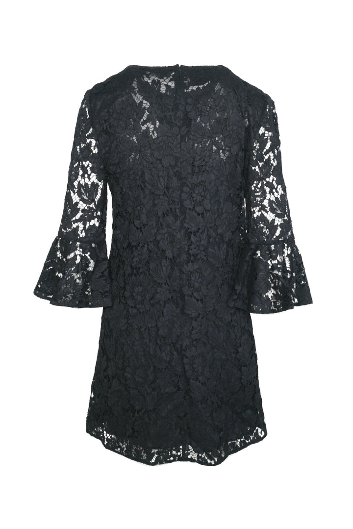 Valentino Size 4 Lace Flutter Sleeve Shift Dress
