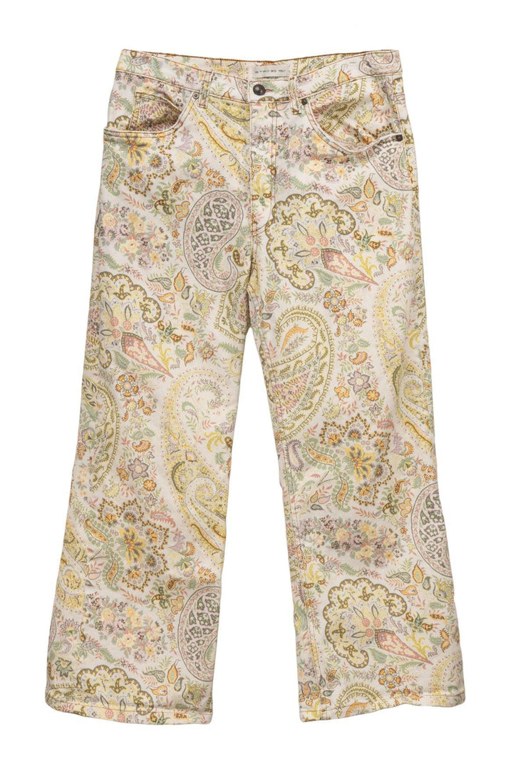 Etro Size 30 2019 Paisley Print Cotton Flared Jeans