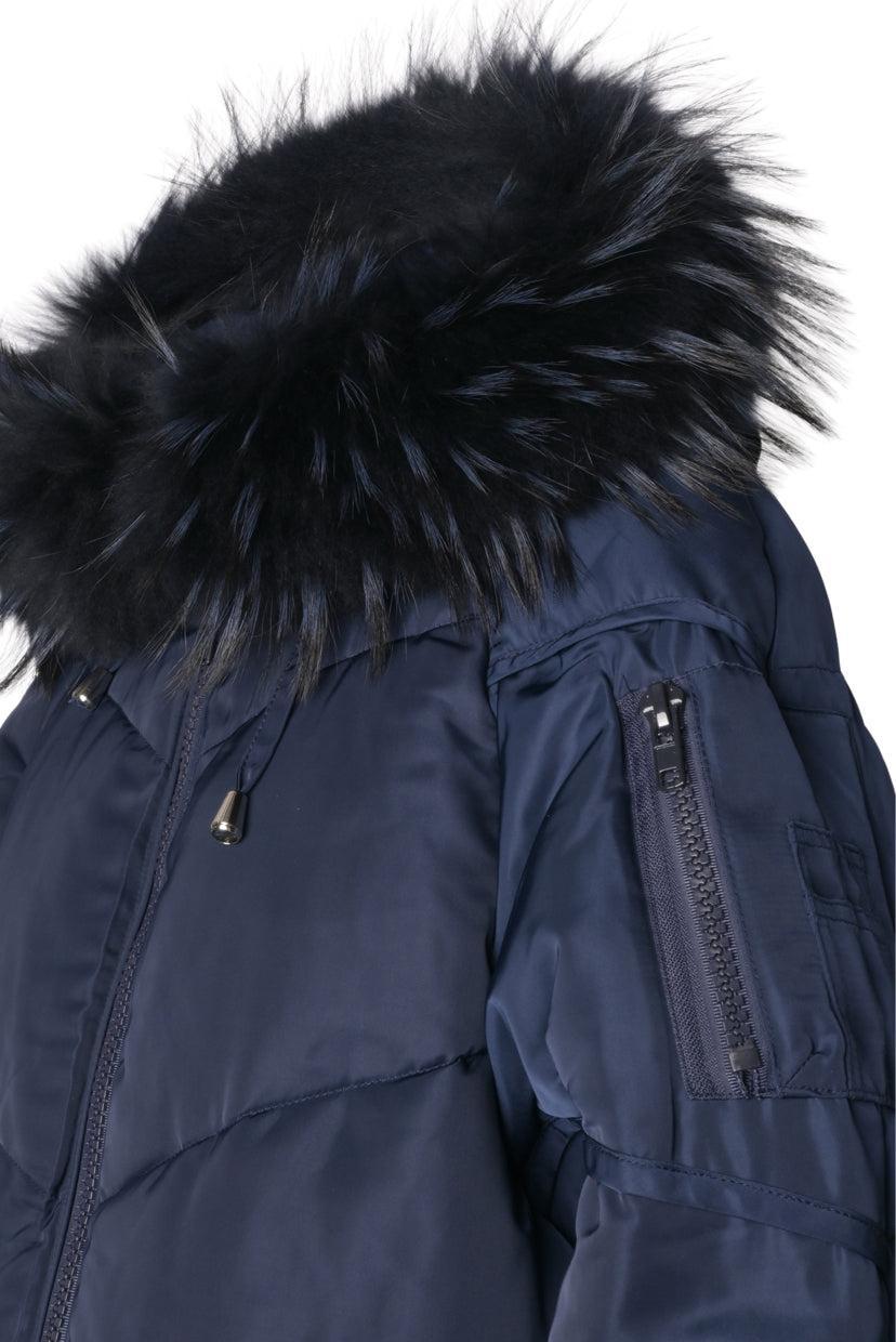 maje Size 38 Fur Trimmed Parka