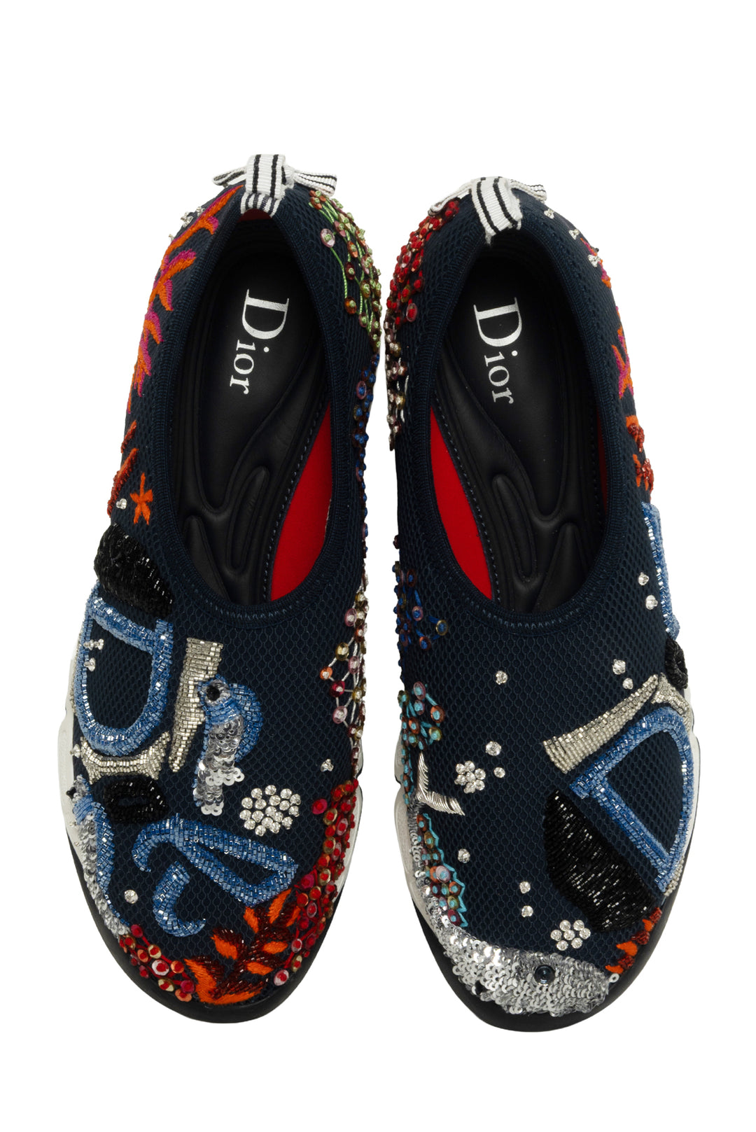 Dior Size 35.5 Ocean Embroidered Mesh Fusion Sequin & Bead Embellished Sneaker