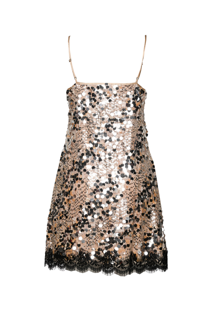 Ermanno Firenze Size M Sequin Lace Mini Dress
