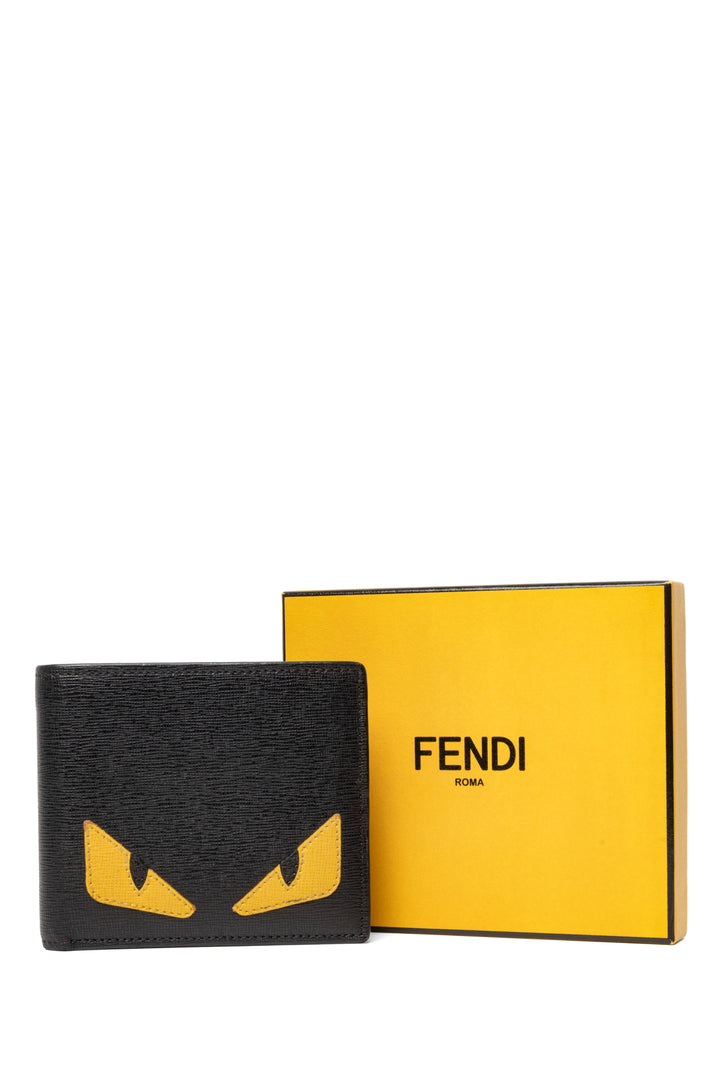 Fendi Men's Monster Eyes Motif Bifold Wallet